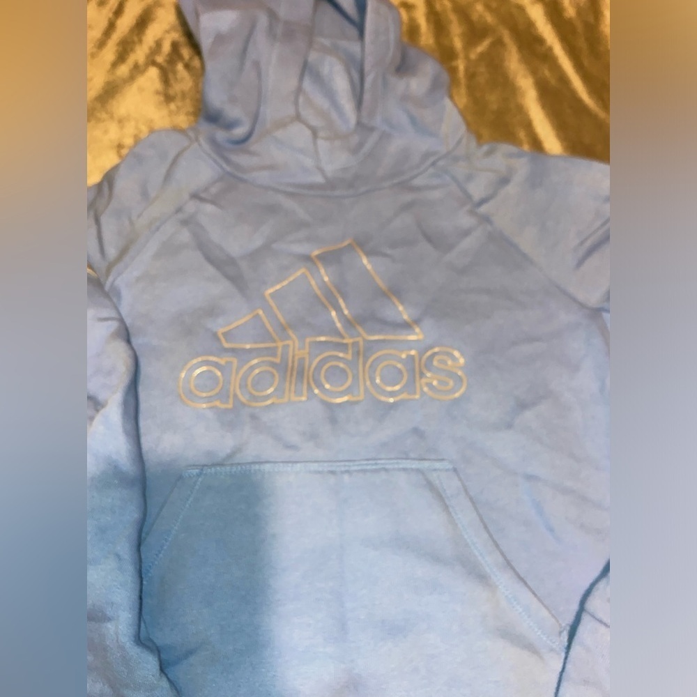 💜Adidas light blue crop hoodie💜